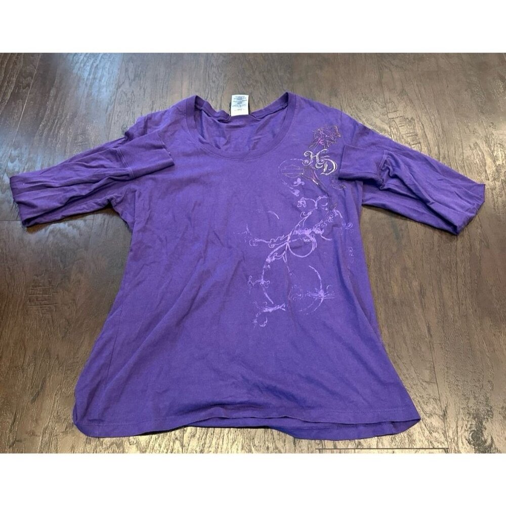 Y2K Harley‎ Davidson Women's Purple Shirt